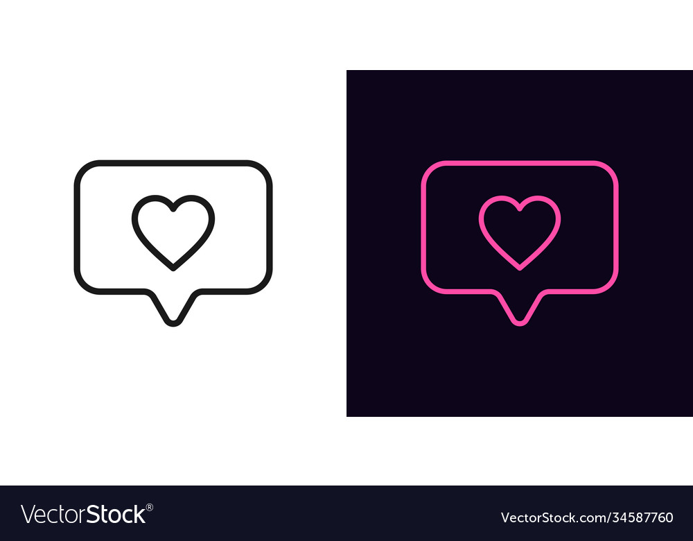 Outline heart icon with editable stroke linear Vector Image Outline heart icon with editable stroke linear