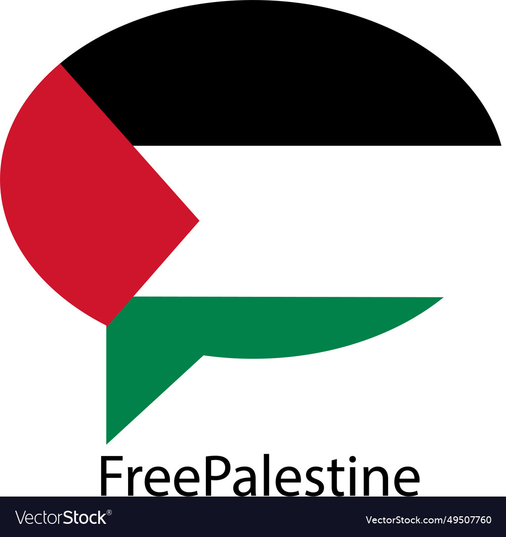 Palestine National Flag Icon Flat Isolated Vector Image