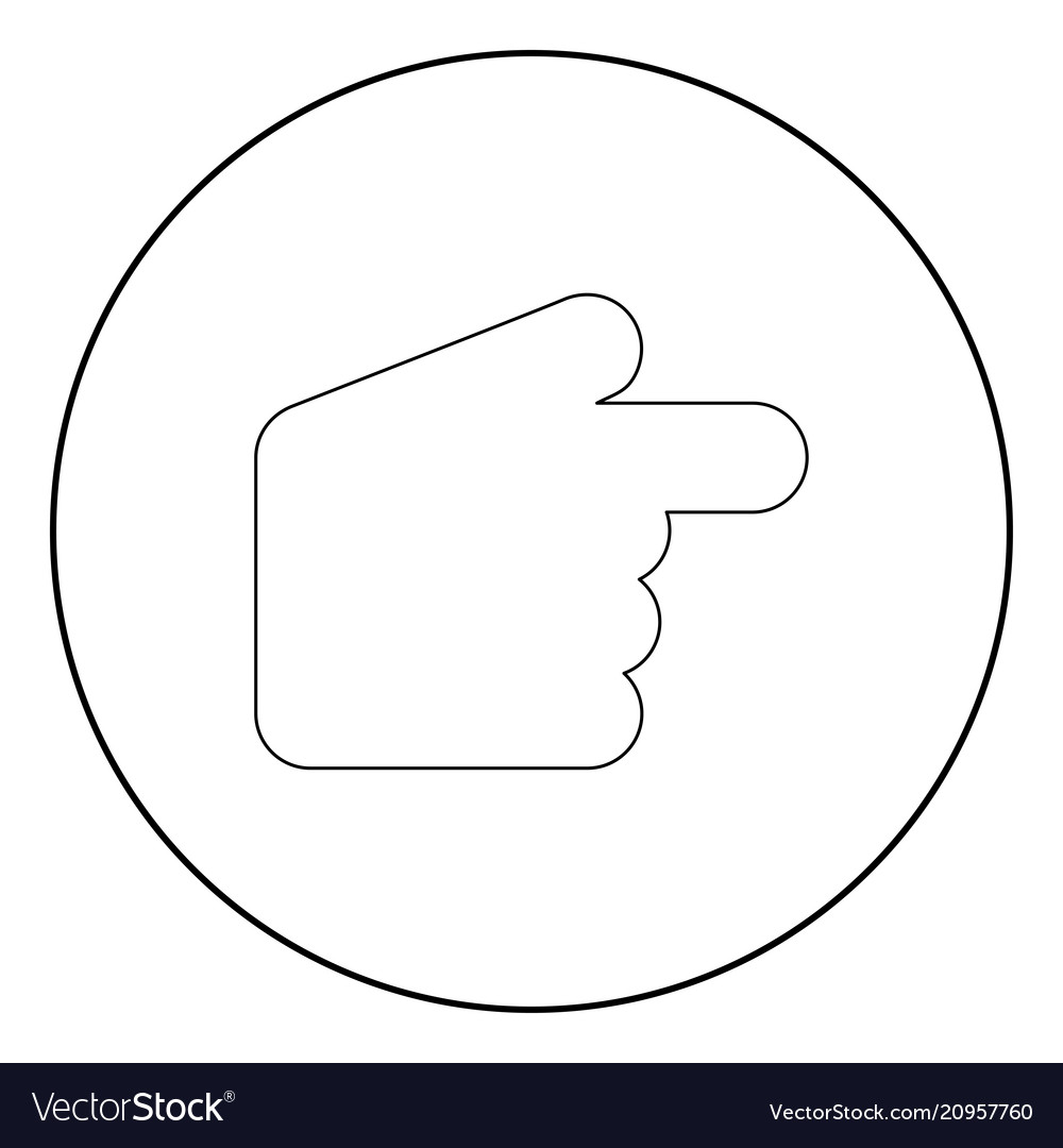 Pointer hand icon black color in circle