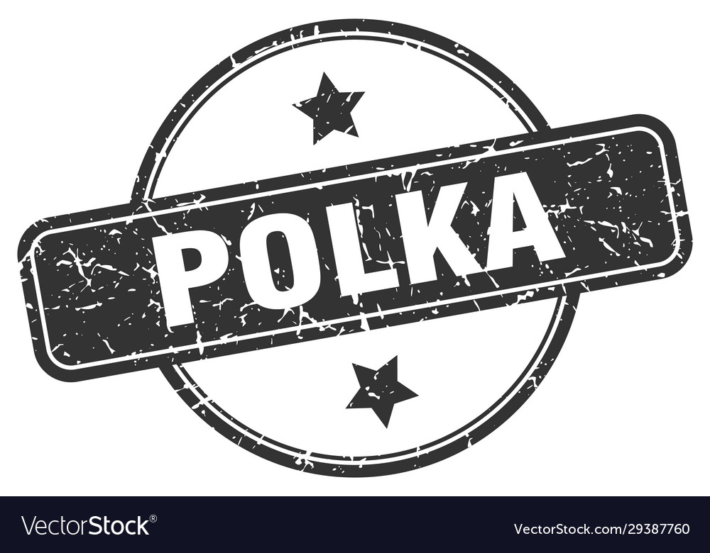 Polka Stempel Runde Jahrgang Grunge Zeichen