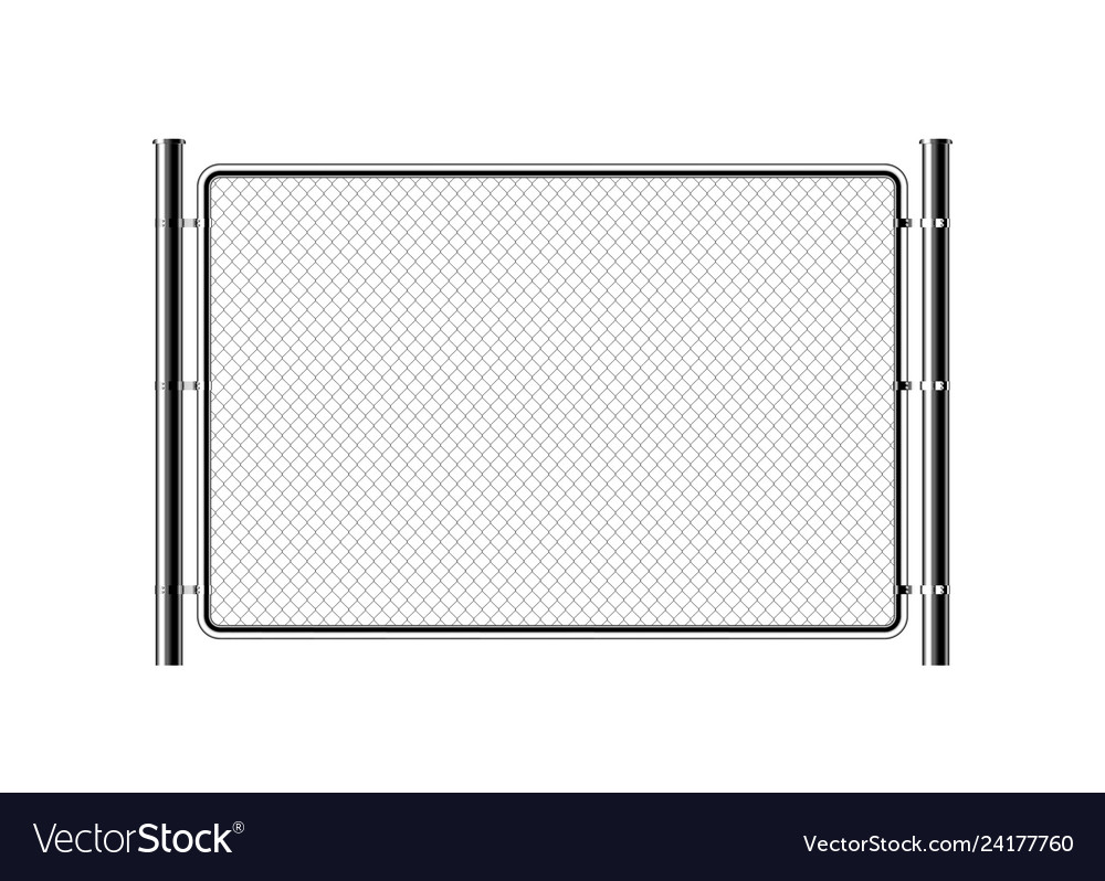 Realistic metal chain link fence