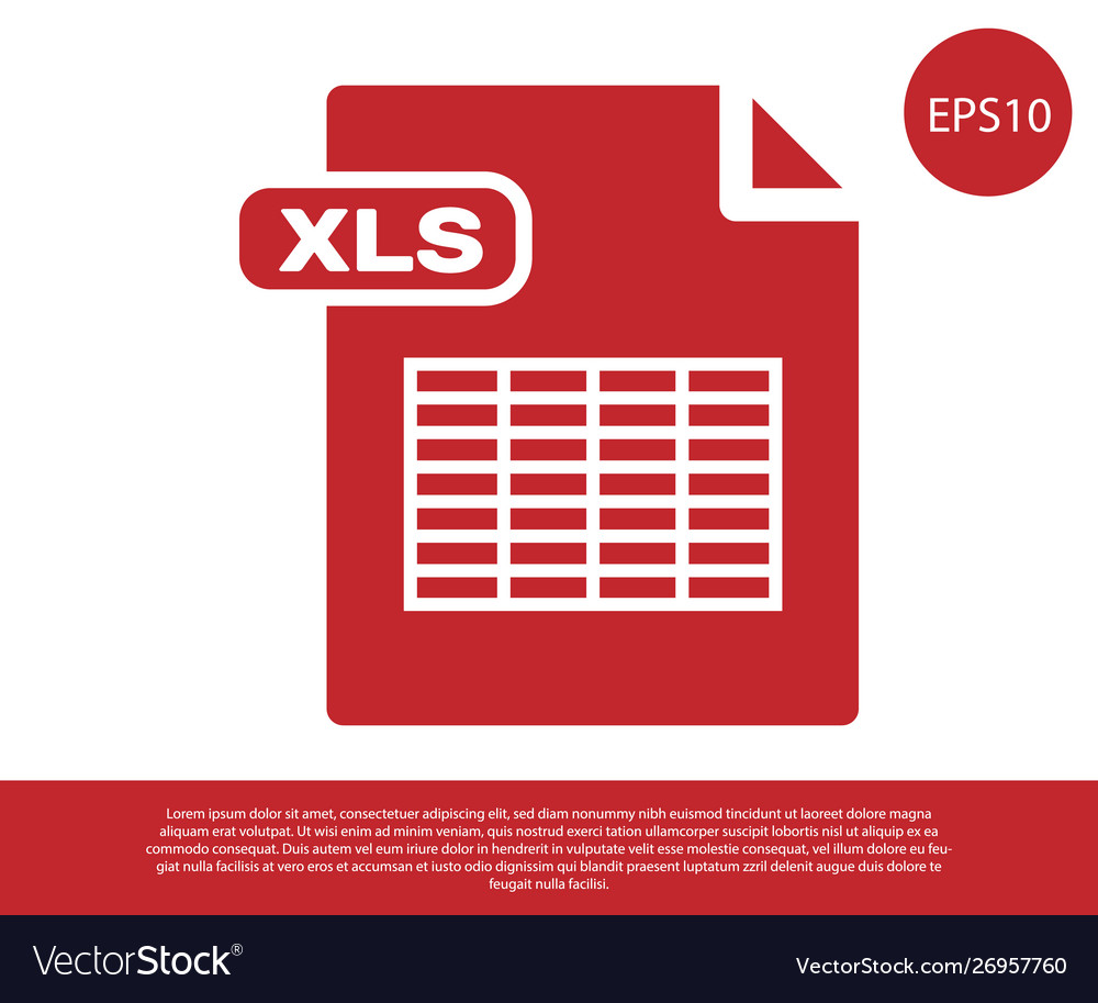 Red xls file document download button icon