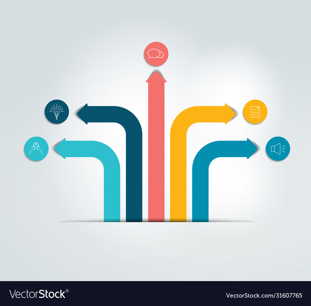 Arrow infographics scheme flowchart template vector image Arrow infographics scheme flowchart template