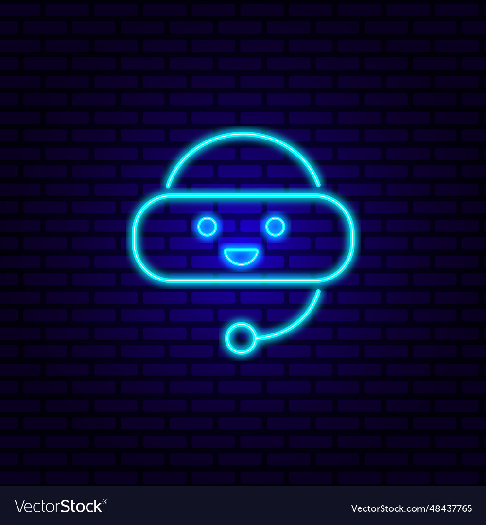 Chatgpt chatbot - neon with robot ai