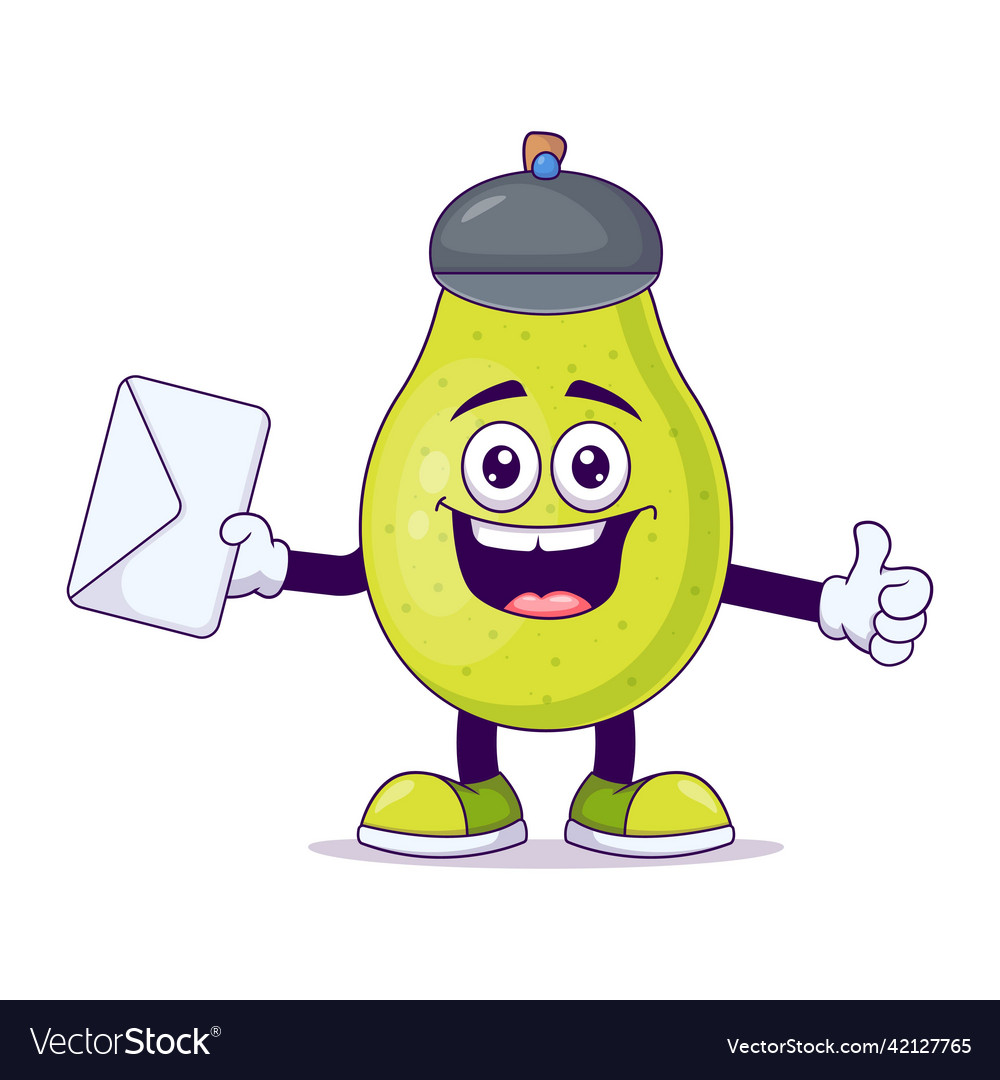 Cute postman pear cartoon design