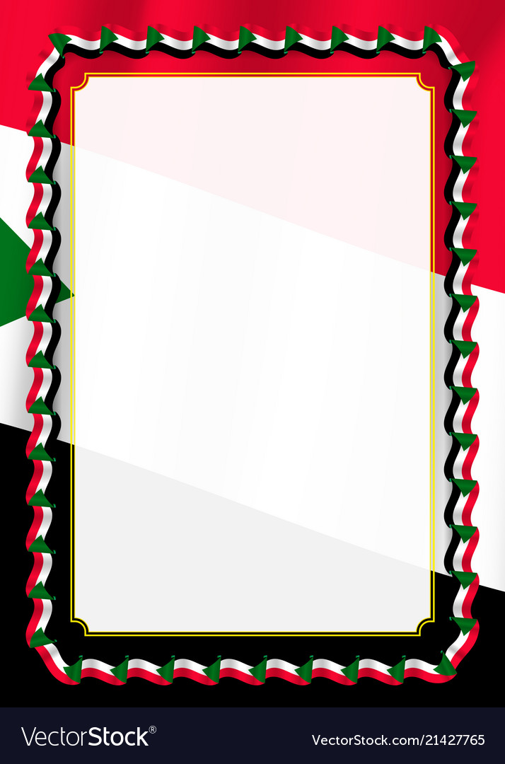 Frame and border of ribbon with sudan flag Vector Image Frame and border of ribbon with sudan flag