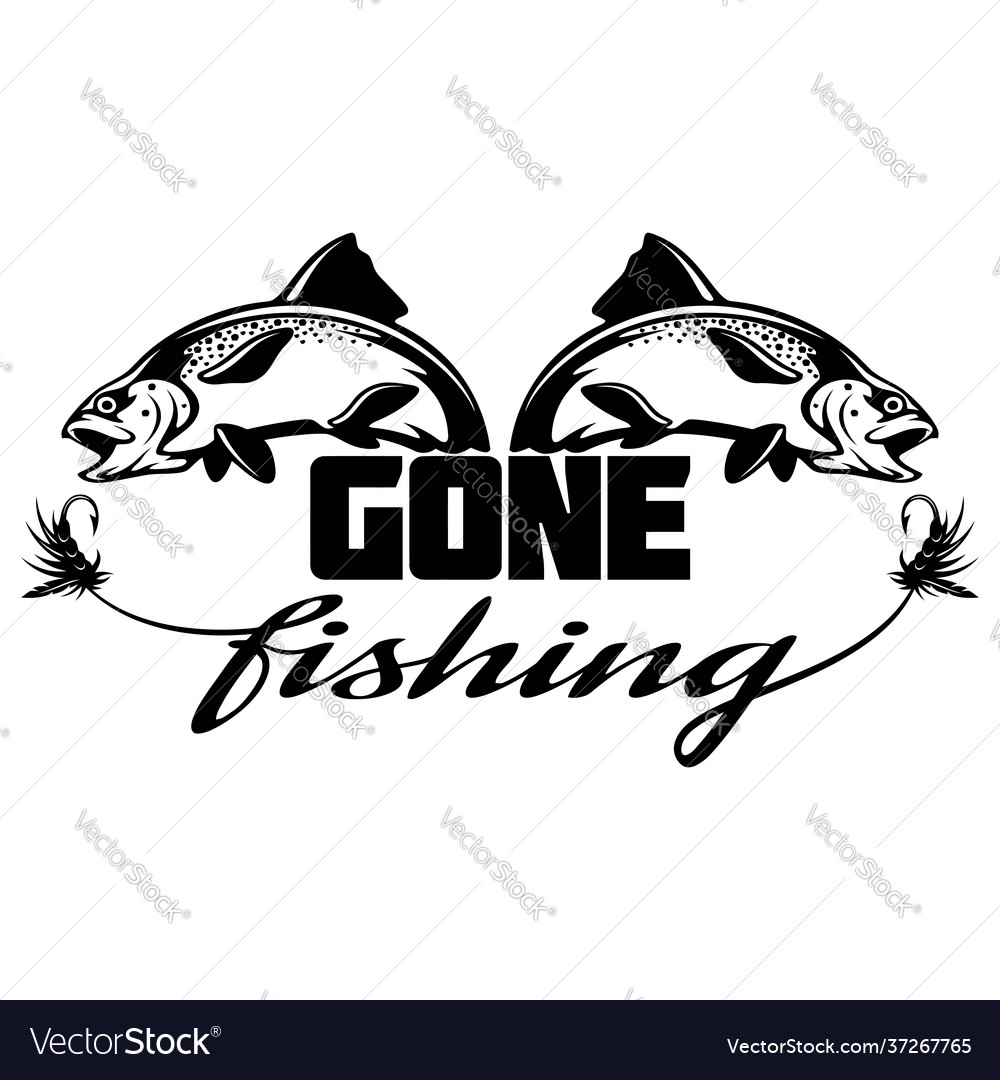 Go fishing logo lettering template club emblem
