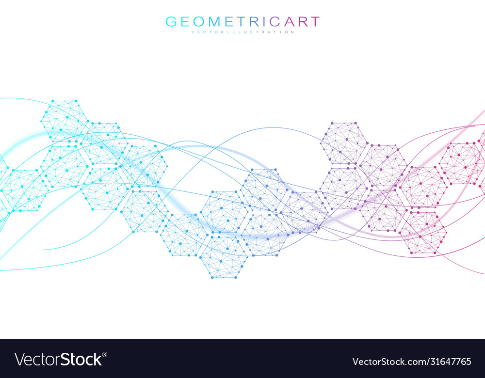 Hexagonal abstract background big data vector image Hexagonal abstract background big data