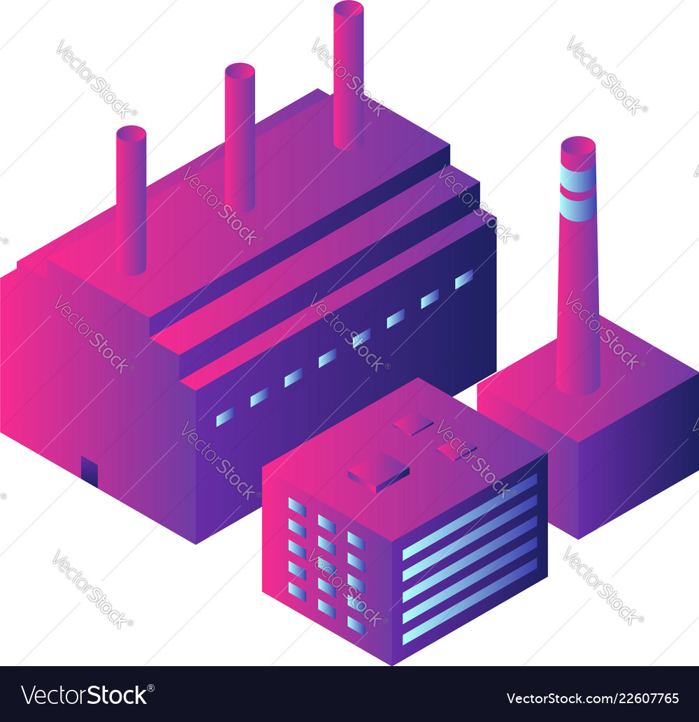 Intelligent factory icon isometric style Vector Image