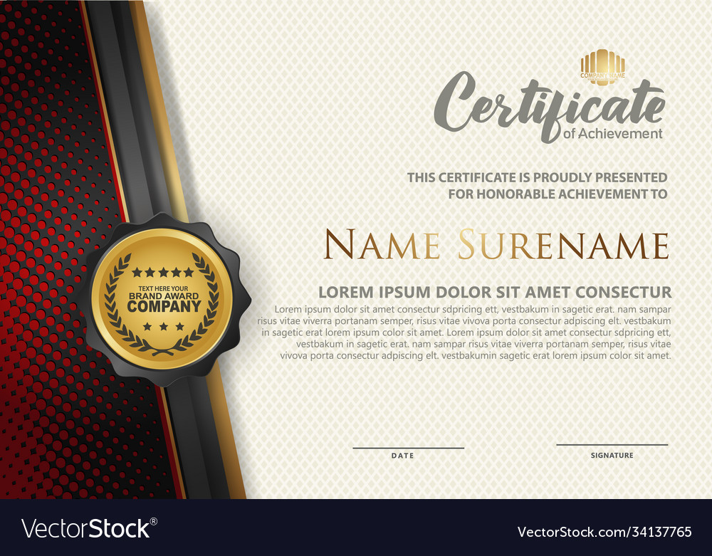 Modern certificate template with lines style Vector Image