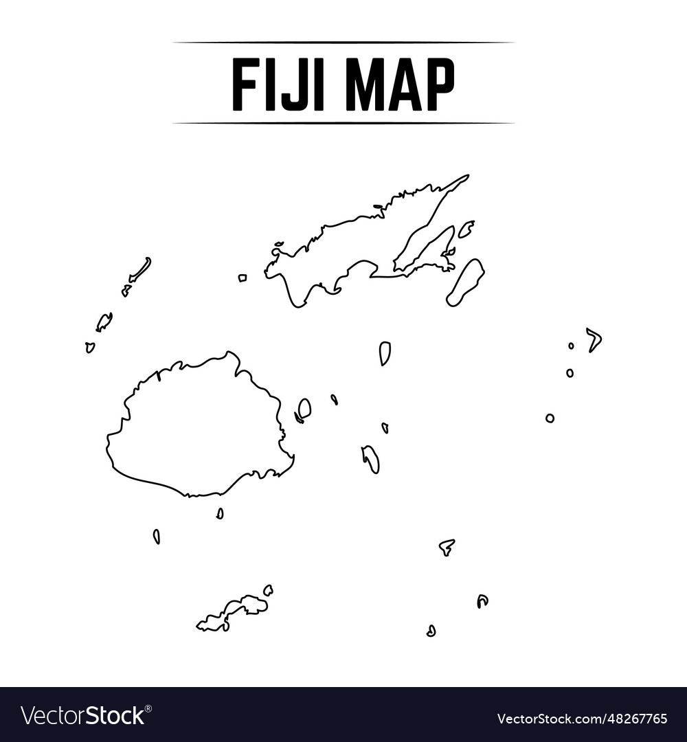 Outline simple map of fiji