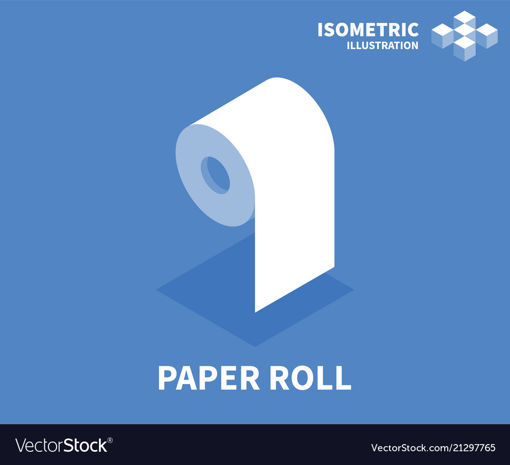 Paper roll icon isometric template Royalty Free Vector Image
