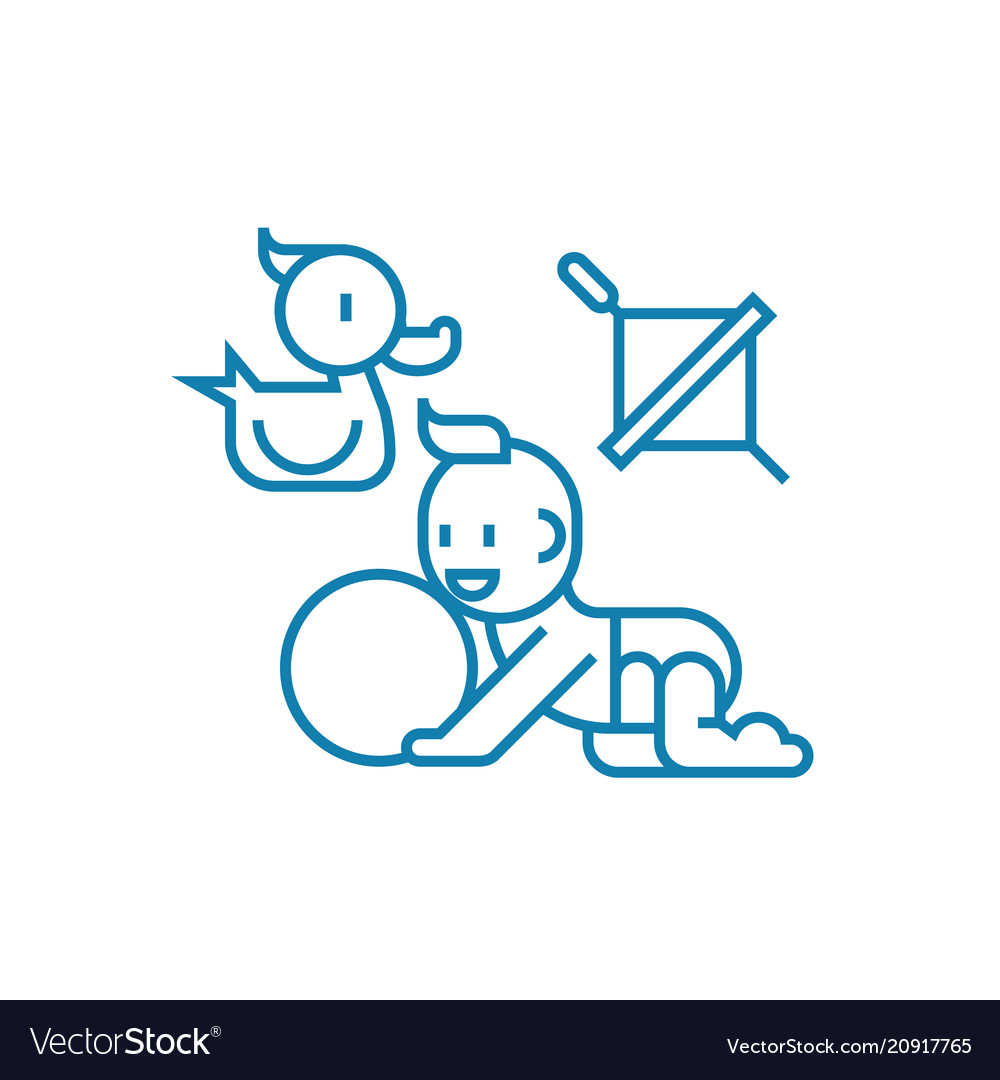 Playing with the child linear icon concept vector image Playing with the child linear icon concept
