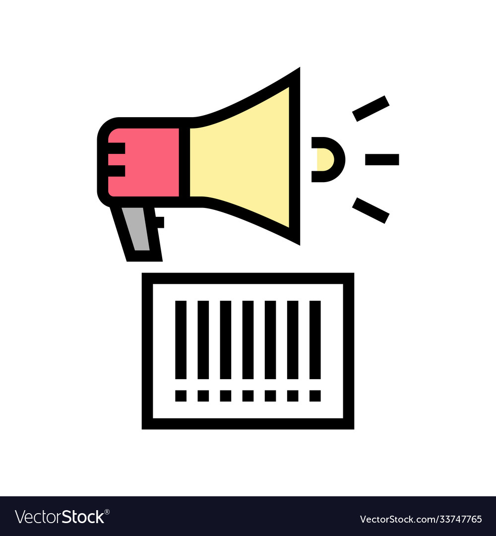 Qr code loudspeaker color icon isolated