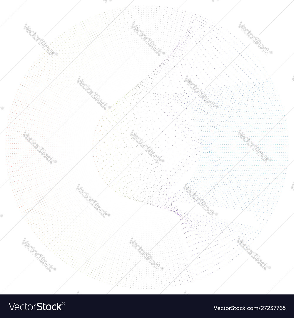 Radial element with random dots circles rings vector image Radial element with random dots circles rings