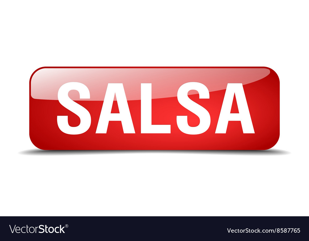 Salsa red square 3d realistic isolated web button