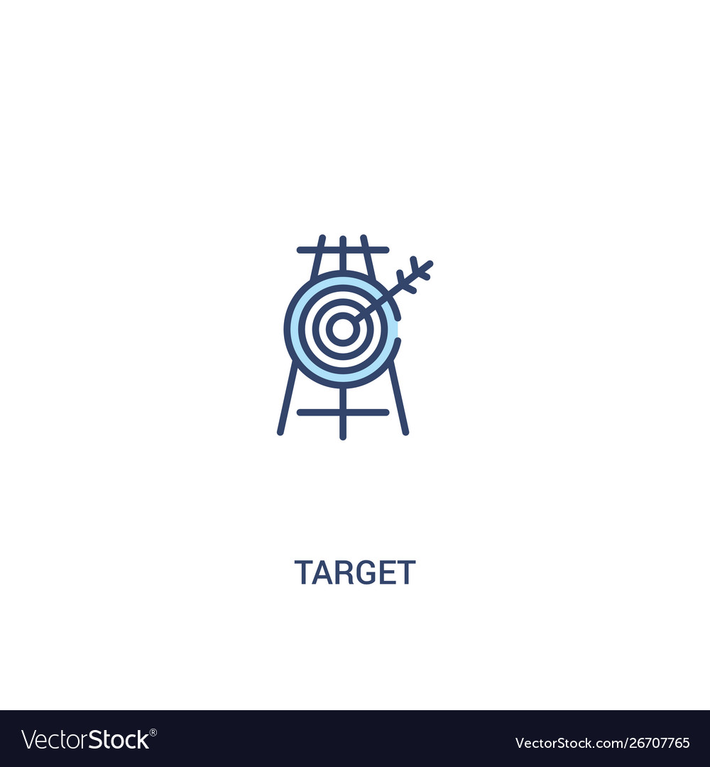 Target concept 2 colored icon simple line element