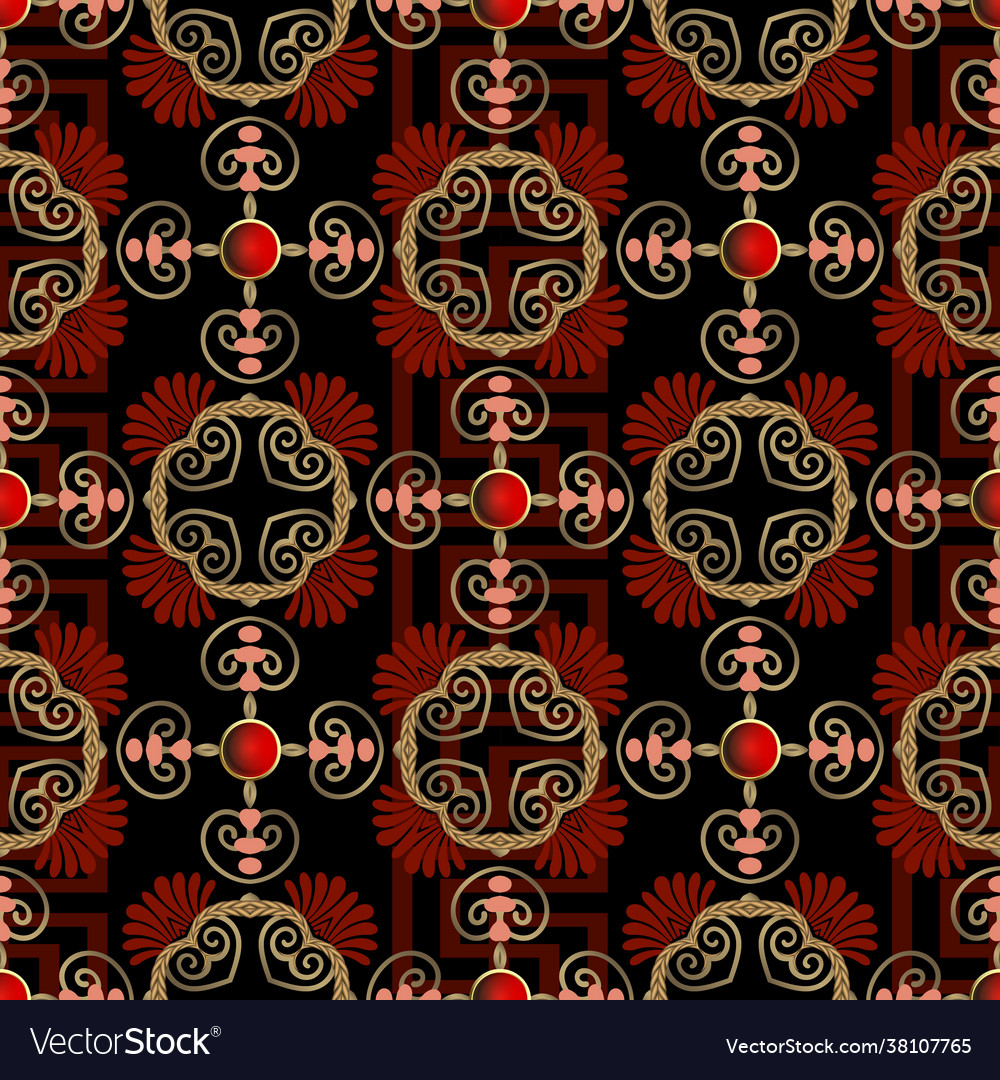 Textured greek seamless pattern vintage ethnic