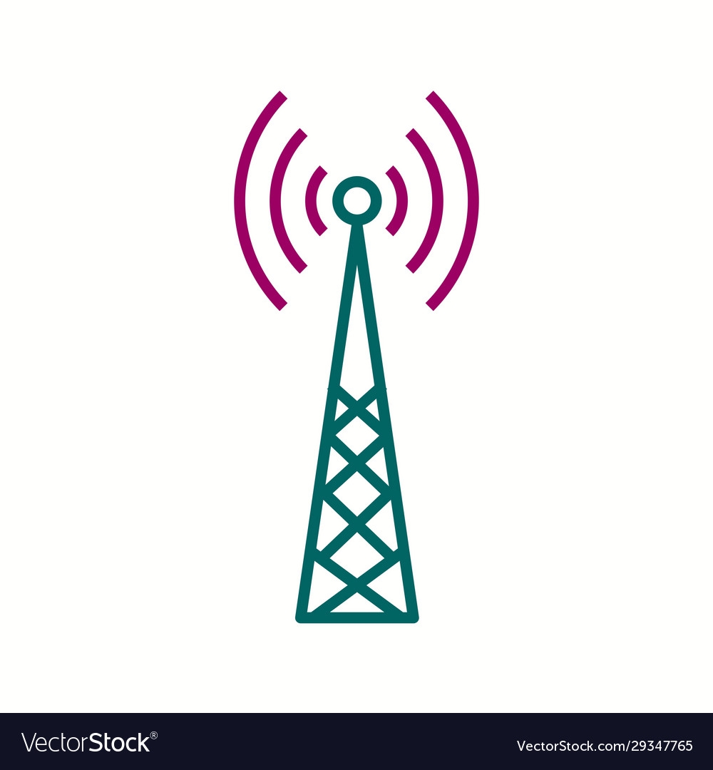 Unique telecom tower line icon
