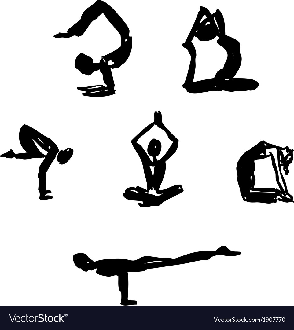 Advanced yoga poses Royalty Free Vector Image - VectorStock