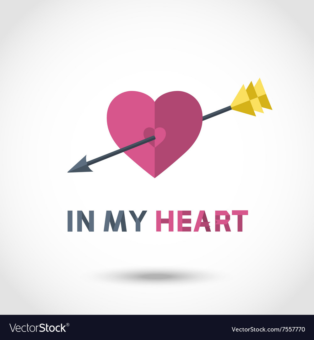 Arrow in the heart Royalty Free Vector Image - VectorStock