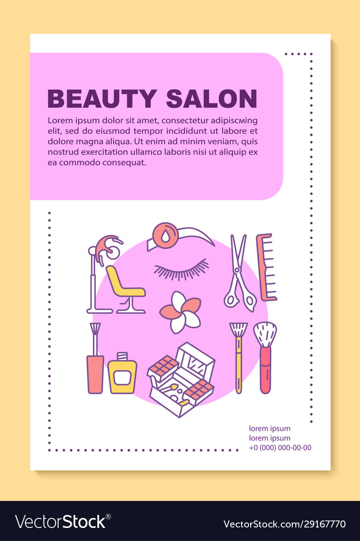 Beauty salon poster template layout hairdressing