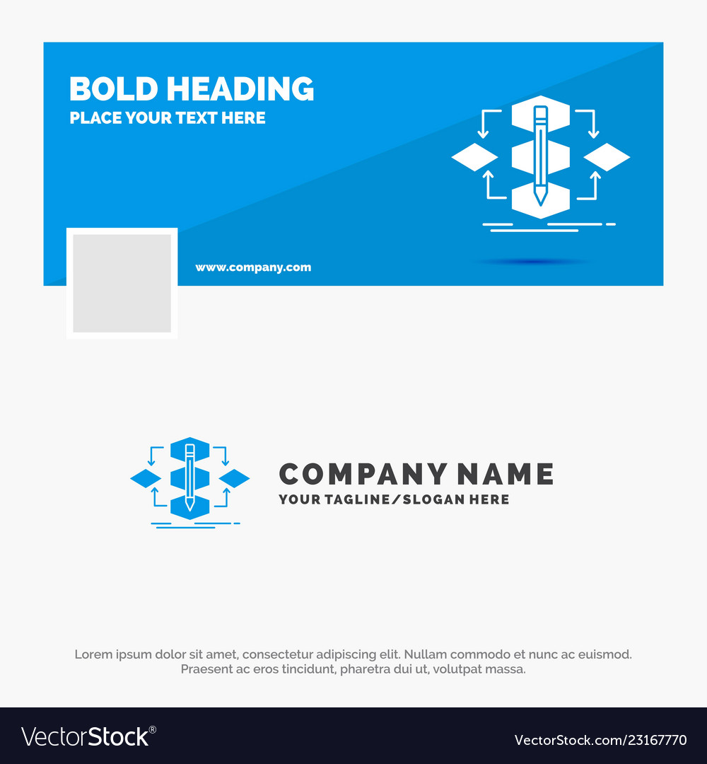 Blue business logo template for algorithm design vector image Blue business logo template for algorithm design