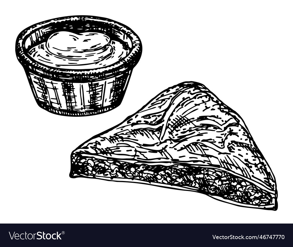 Borek gozleme is turkish pastry street vector image Borek gozleme is turkish pastry street