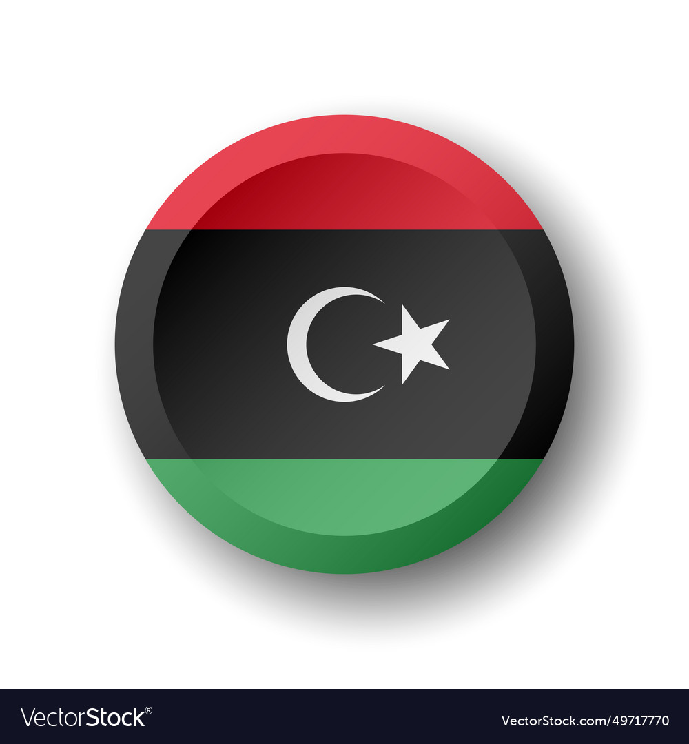 Circle button flag of libya Royalty Free Vector Image