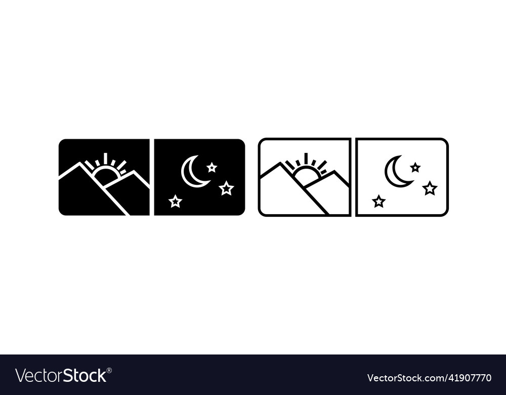 Day night mode button with nature mobile app