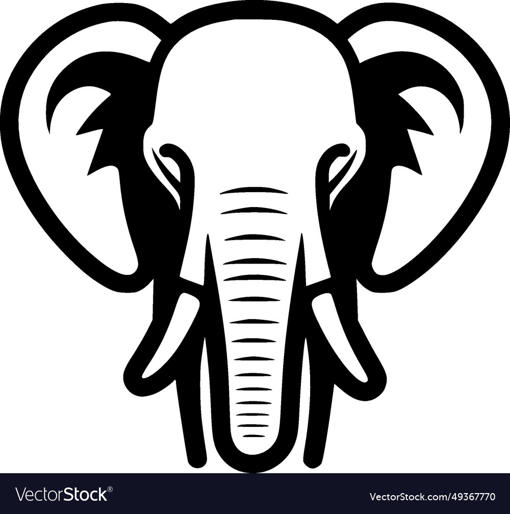 Elephant - black and white isolated icon