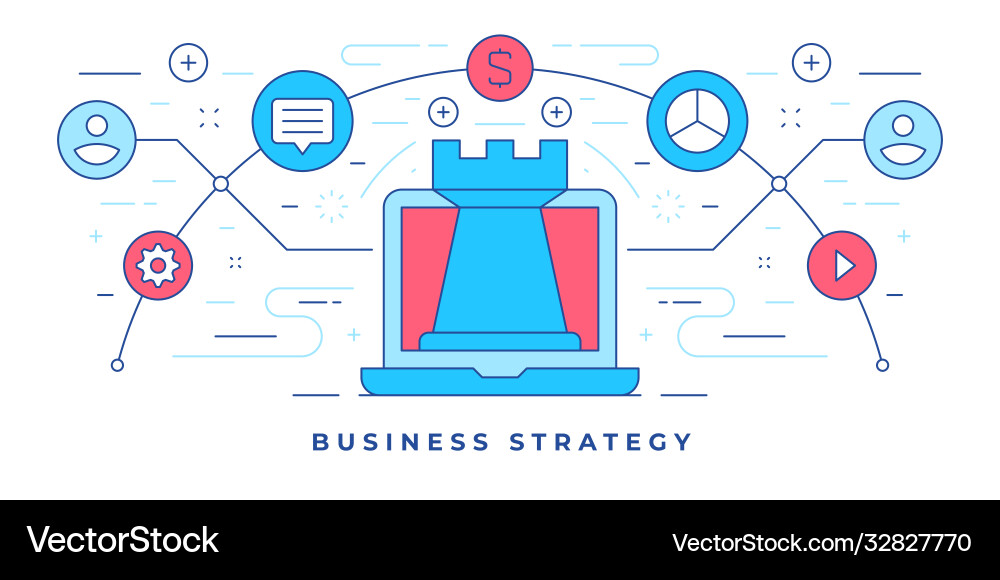 Flat line banner Royalty Free Vector Image - VectorStock