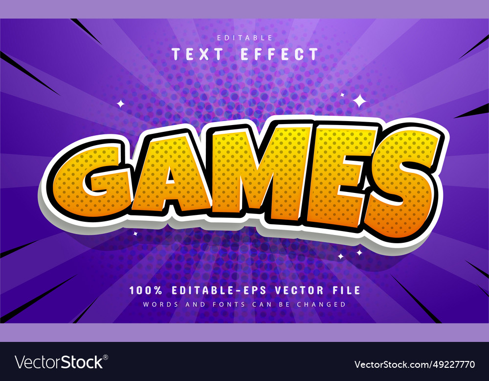 Games comic style text effect