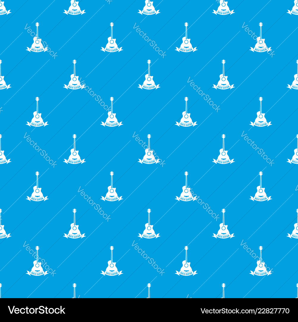 Guitar pattern seamless blue Royalty Free Vector Image
