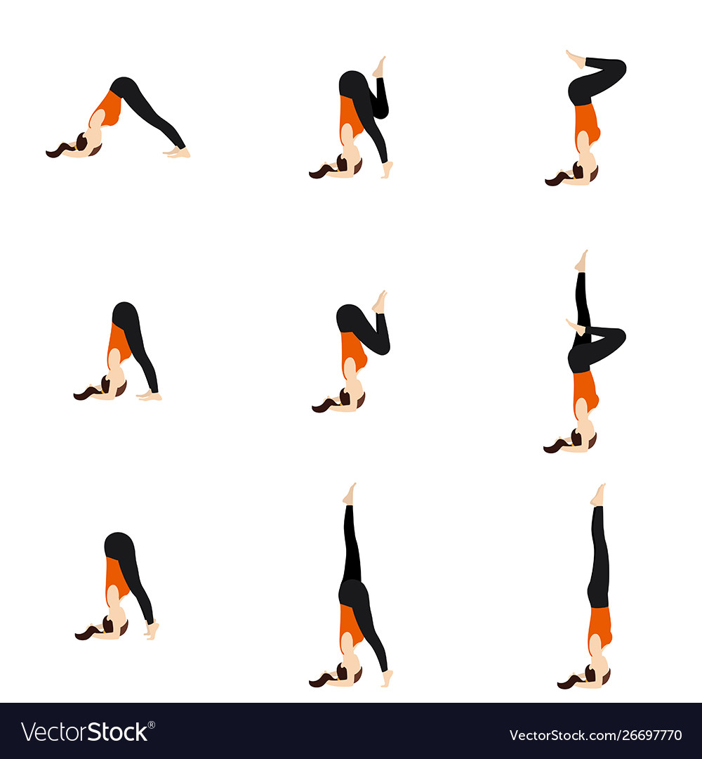 Yoga for beginners basic set Royalty Free Vector Image