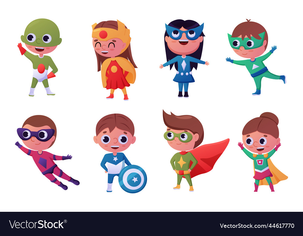 Kid superhero girl child fly little brave super Vector Image