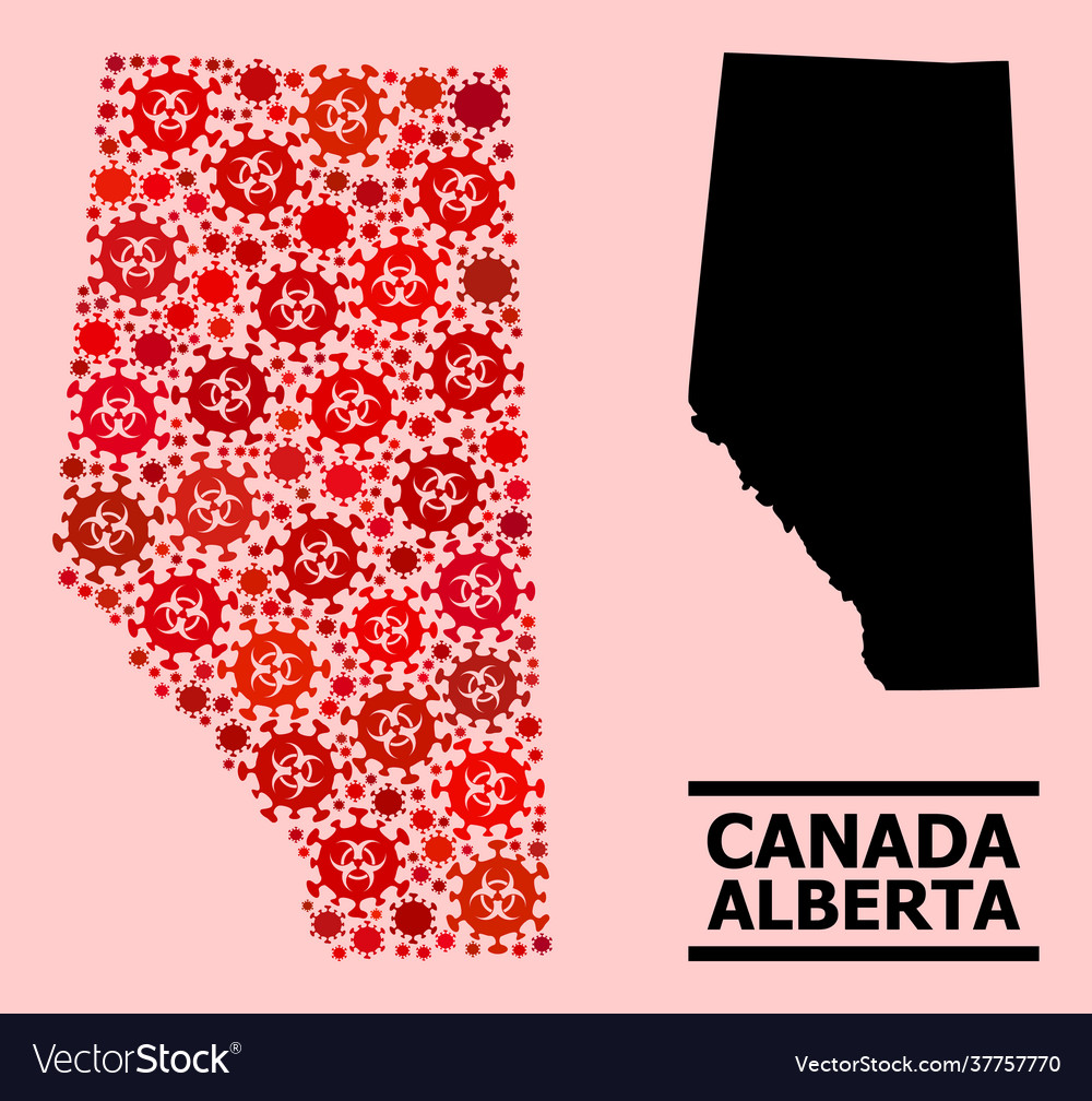 Map alberta province - composition Royalty Free Vector Image