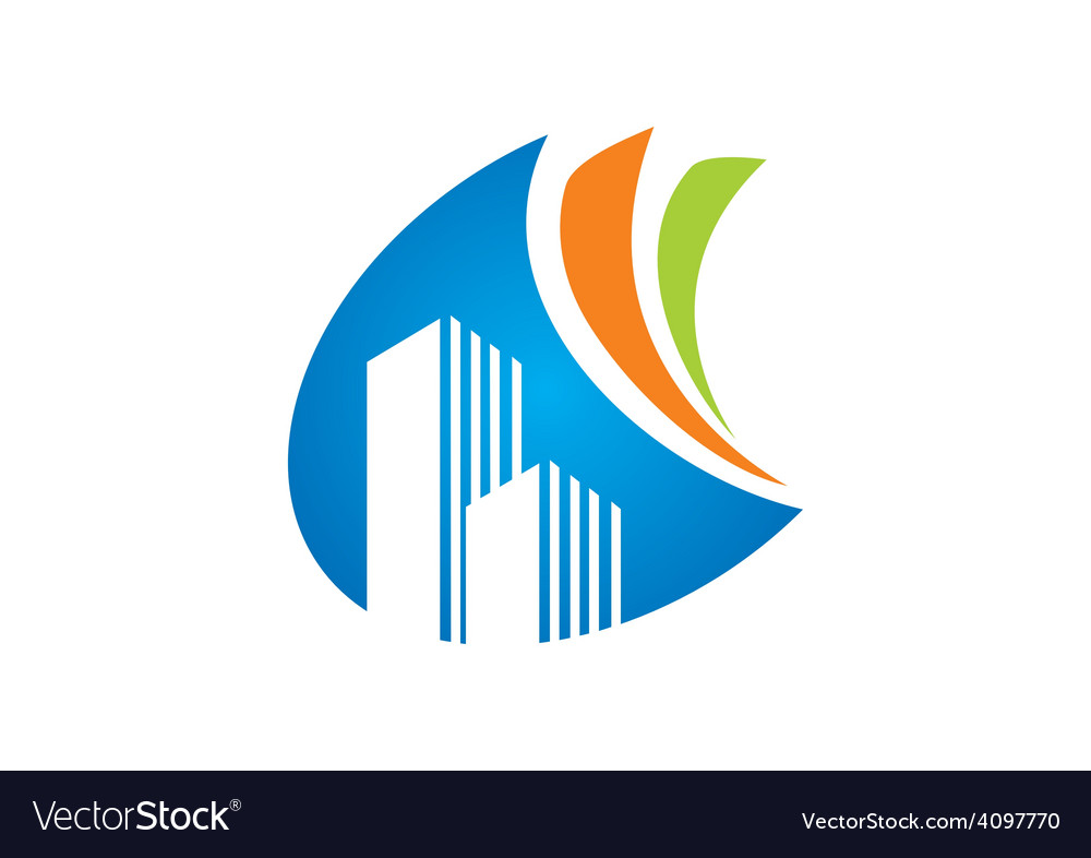 Modern building abstract logo Royalty Free Vector Image