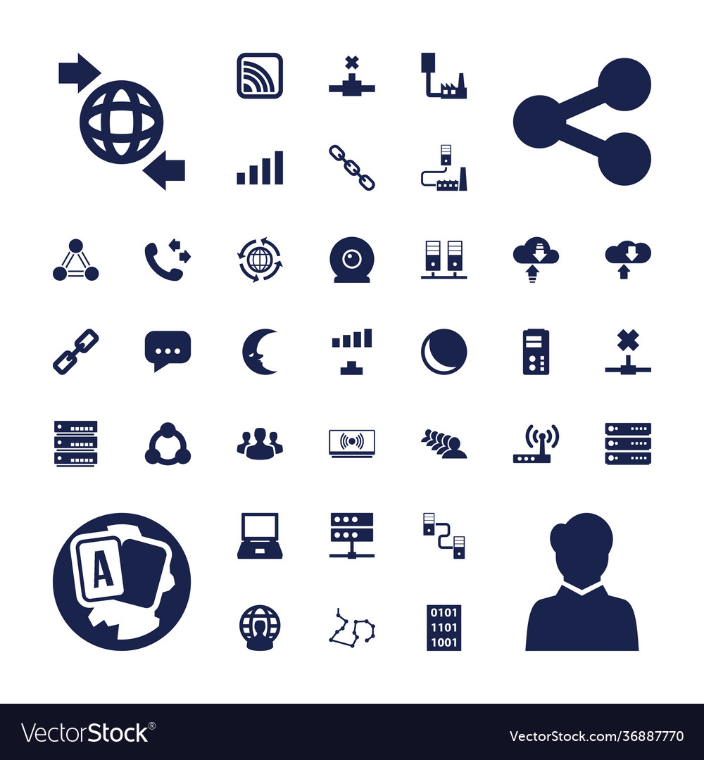 Network icons Royalty Free Vector Image - VectorStock