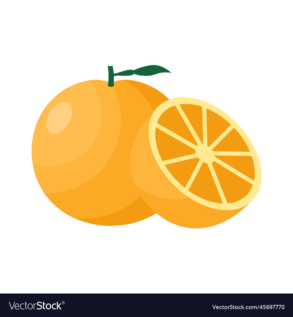 Orange flat design clip art Royalty Free Vector Image