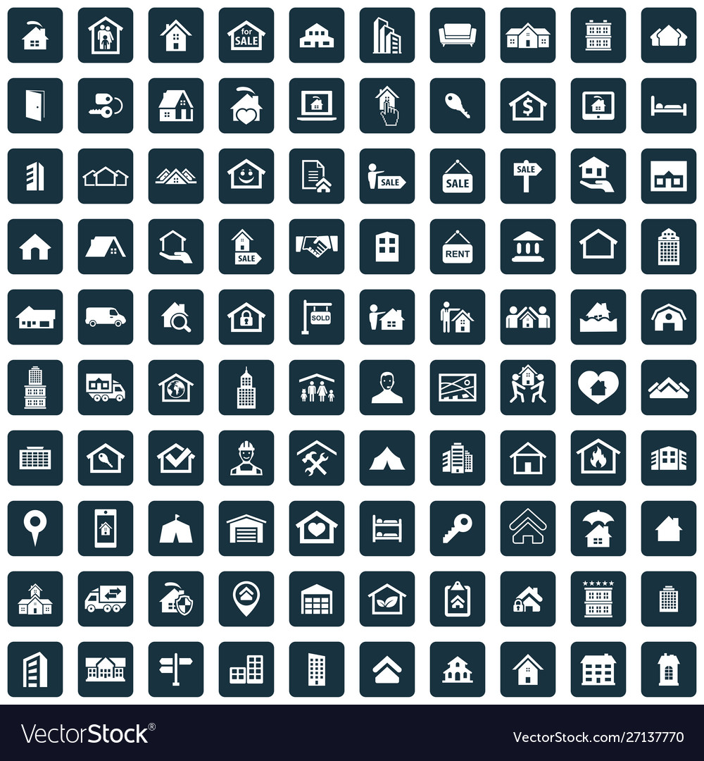 Real estate 100 icons universal set for web and ui
