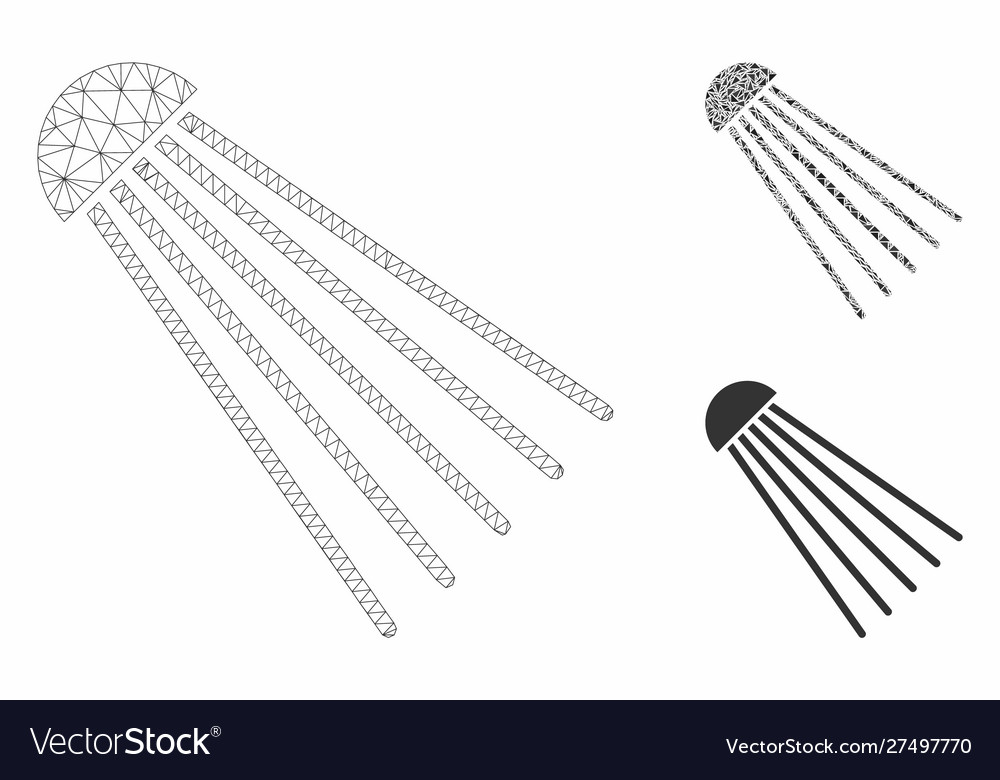 Spray source mesh wire frame model vector image Spray source mesh wire frame model