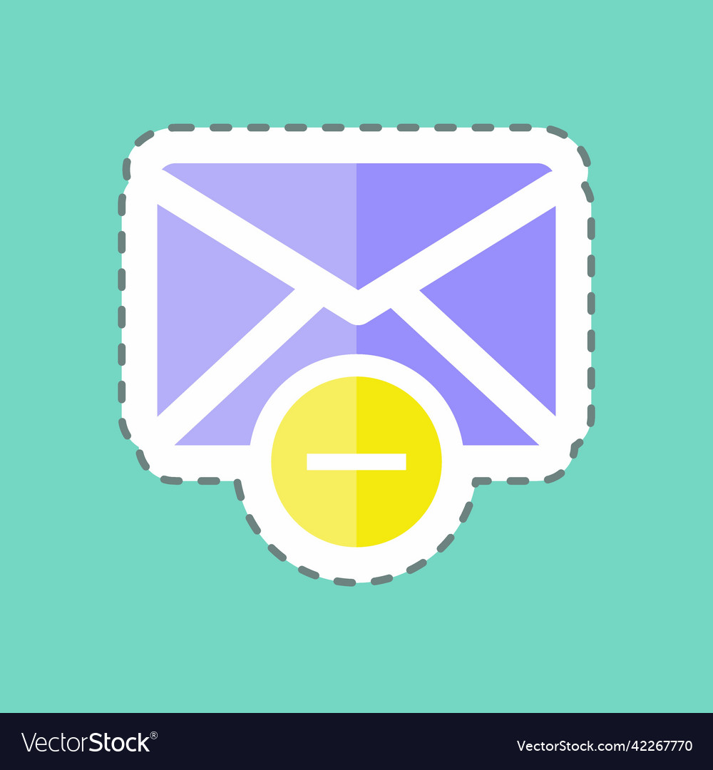 Sticker line cut delete envelop suitable for user Vector Image Sticker line cut delete envelop suitable for user