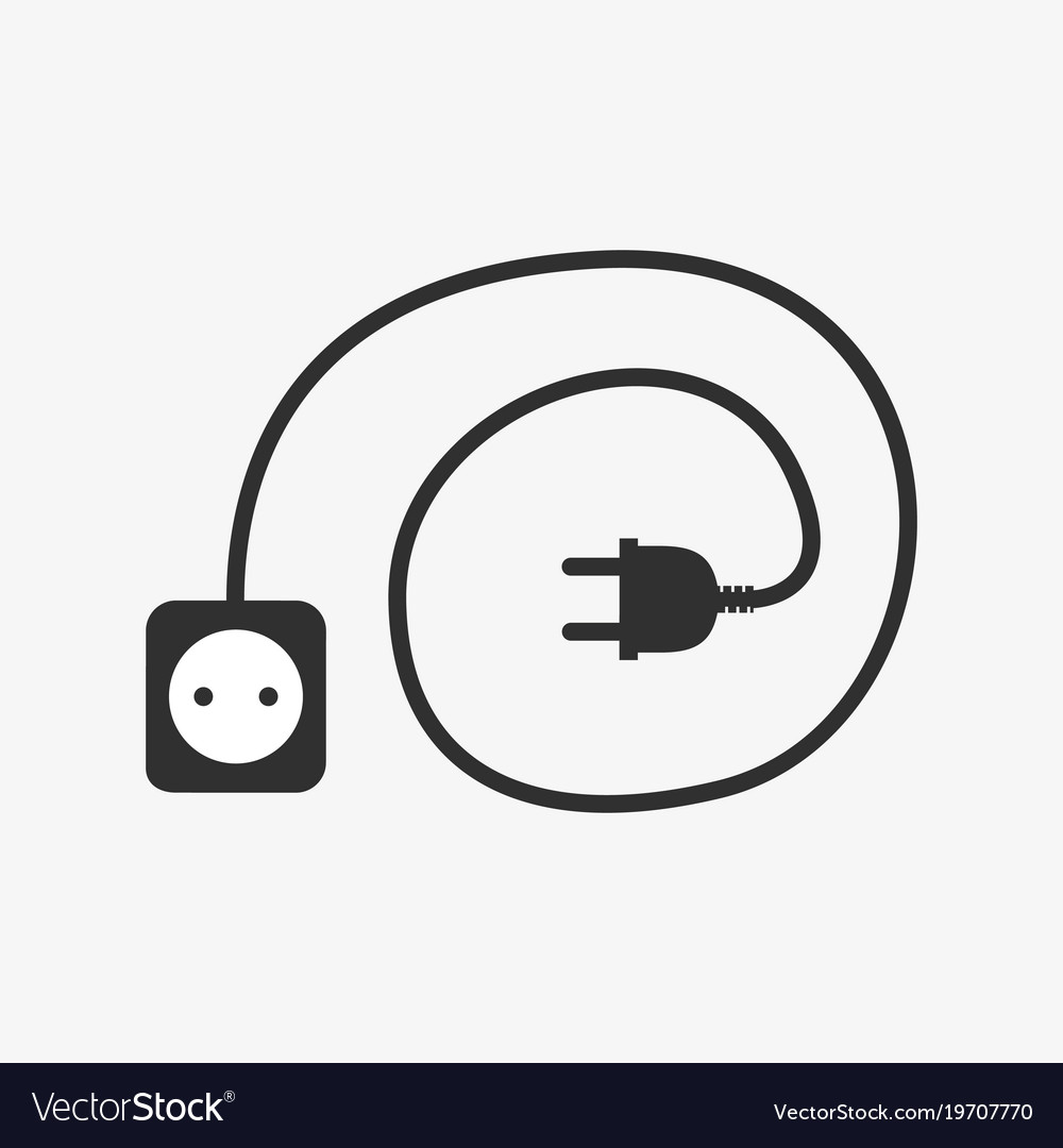 Wire plug and socket icon