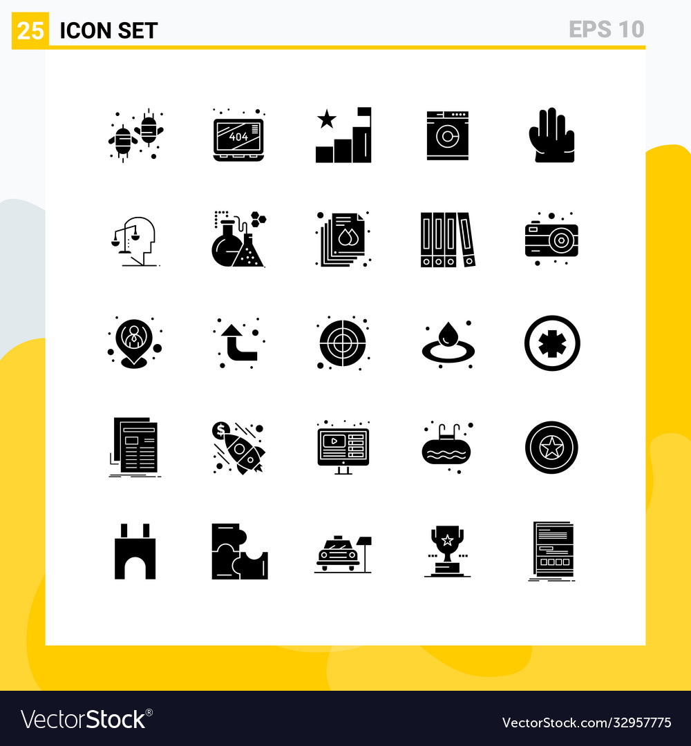 25 thematische solide Glyphen und editierbare Symbole