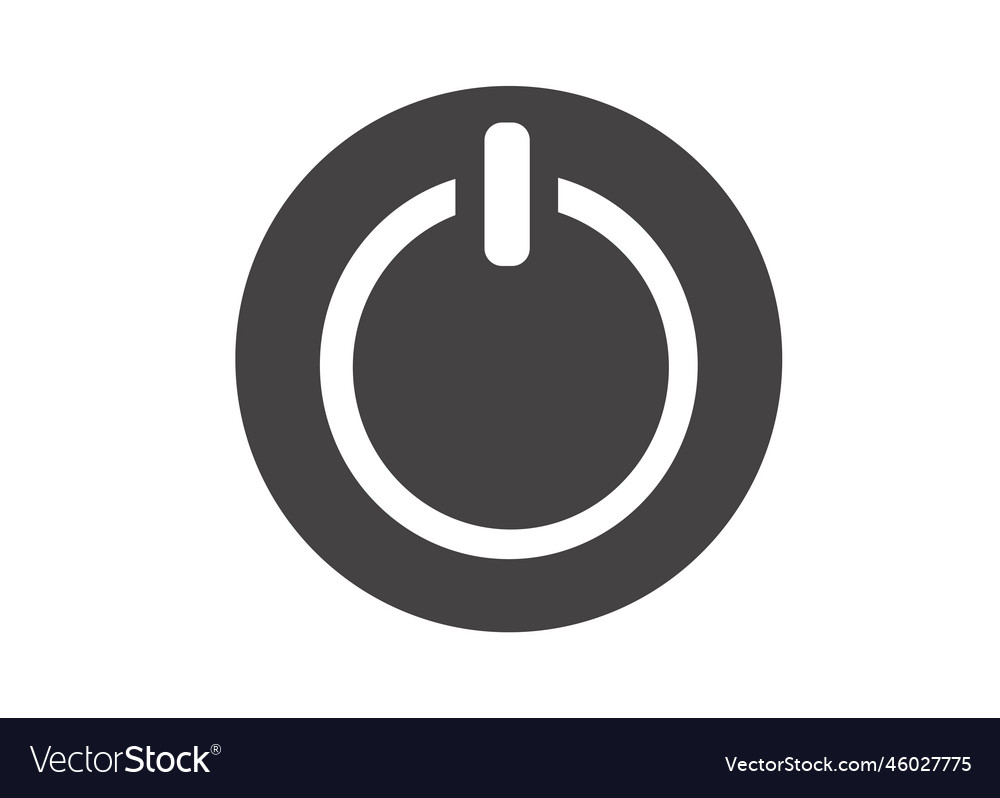 A round power button on white Royalty Free Vector Image