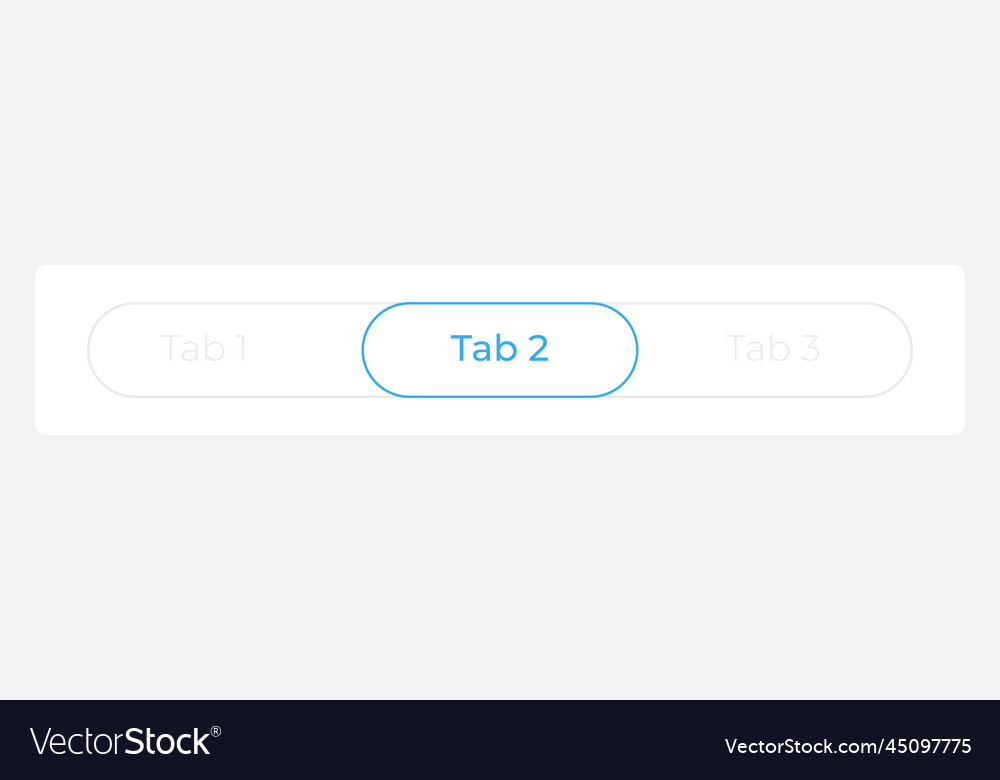 Aktive zweite Registerkarte im Menü ui Element Vorlage Vector Image Aktive zweite Registerkarte im Menü ui Element Vorlage