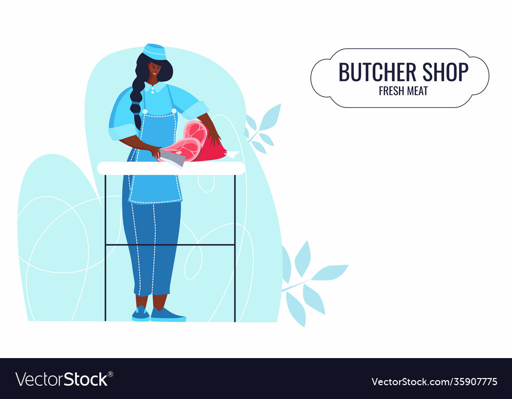 Butcher african woman female profession feminism