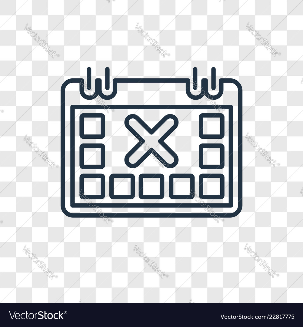 Calendar with letter x concept linear icon Vector Image