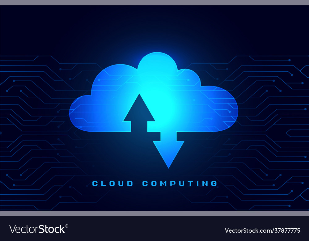 Cloud computing concept with download and upload vector image Cloud computing concept with download and upload